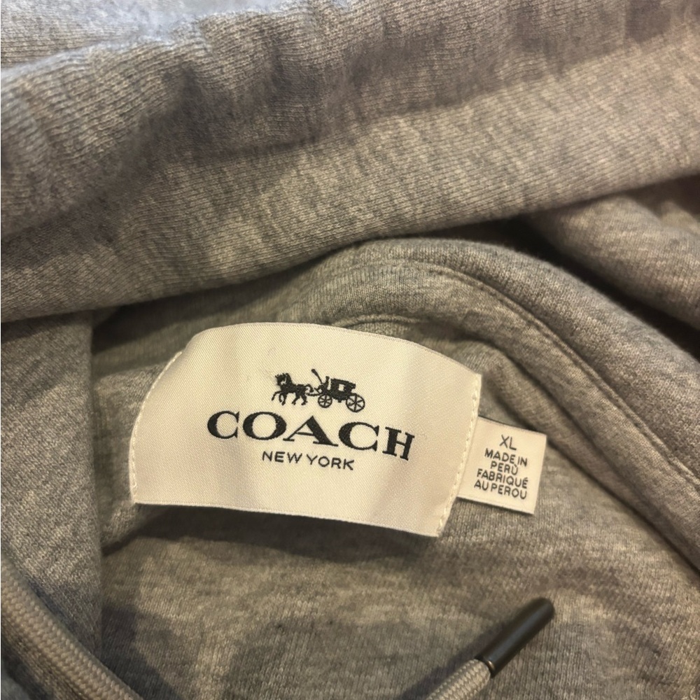 Coach Heather Gray Hoodie with Logo - Picture 4 of 5